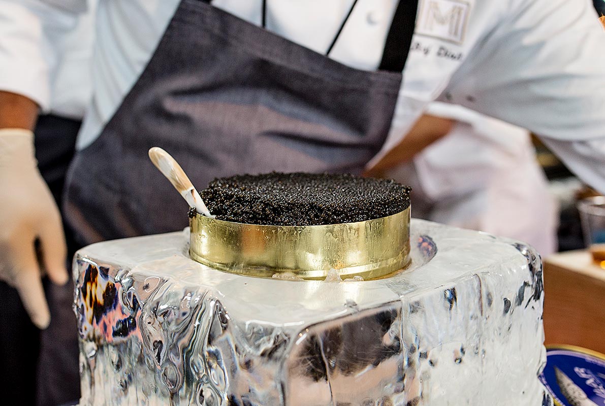 A beautiful bowl of beluga caviar 